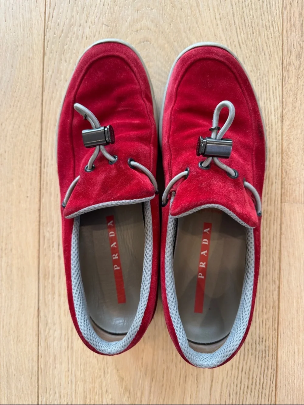 Prada | Shoes | Prada Ruby Red Womens Size Suede Slipon  display picture 1